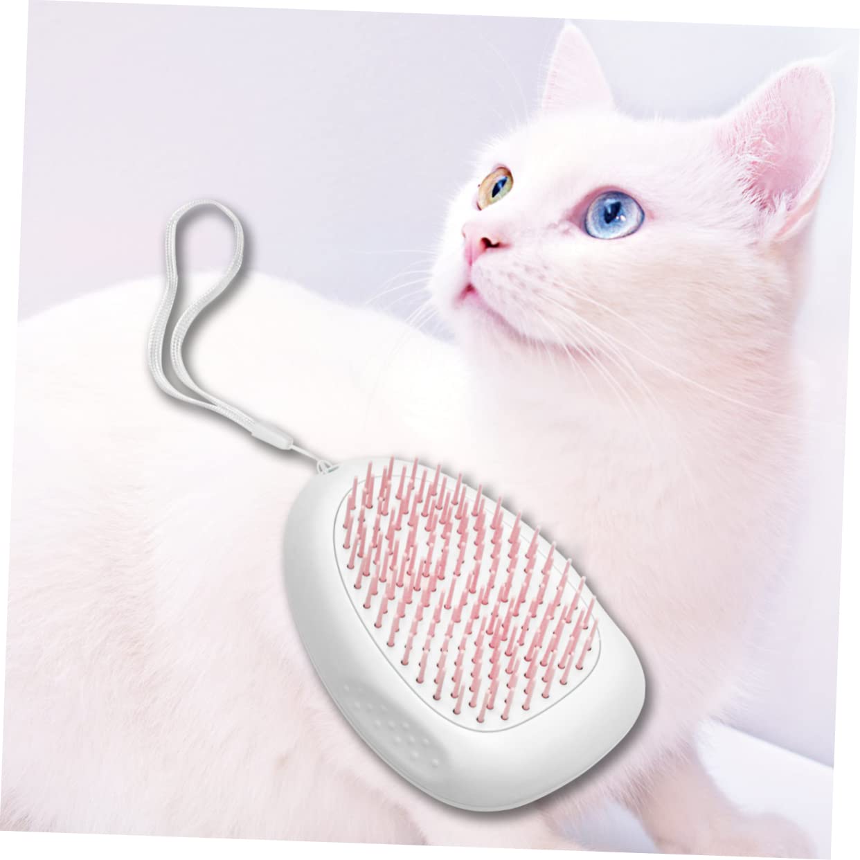FRCOLOR 3piezas Peine Para Mascotas Con Lanyard Cepillo Para Perros y Gatos Desenredante De Pelo Elimina Pelo Suelto y Caspa Peine De Limpieza Eficaz Color Rosa