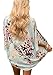 Relipop Women's Sheer Chiffon Blouse Loose Tops Kimono Floral Print Cardigan