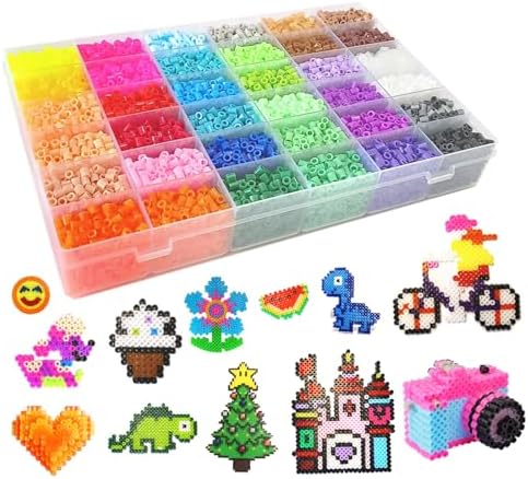 Vytung Set De Perles à Repasser 11000 Pièces – 36 Couleurs – Boîte De Rangement – DIY Bijoux Et Décoration – Cadeau Enfant Noël