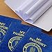 Woanger 50 Pcs Blank Passport Book Blue Passport Notebook Bulk 4 x 5.5 Inch Play Fake Pass Port Travel for Kid Operation World Travel Pretend School Activity (Classic)