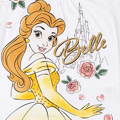Disney Princess Belle Toddler Girls Graphic T-Shirt Mesh Skirt And Scrunchie 3 Piece Outfit Set 5T #TOP2
