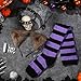 Funnysoft 5 Pcs Halloween Wolf Costume Accessories Includes Wolf Ears Purple Striped Socks Crystal Necklace Leather Choker Vampire Fangs Fake Teeth for Women Adults Halloween Cosplay Party
