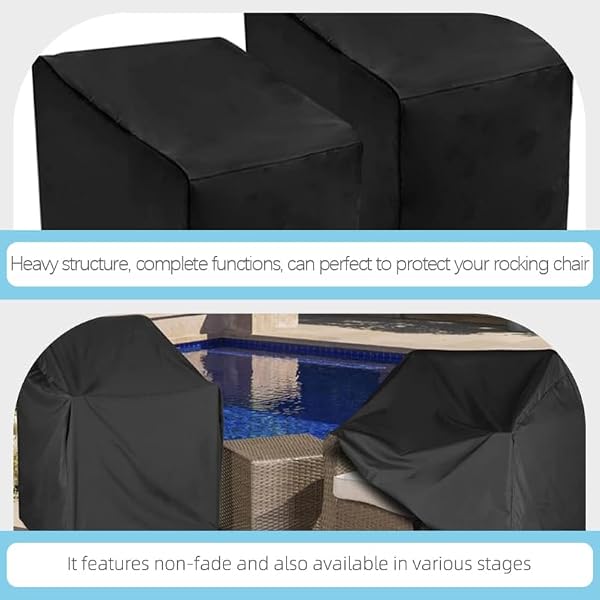 Patio Chair Cover, Waterproof Outdoor Patio Furniture Rocking Chair Cover Elastic Cord with Toggle Weather-Resistant Fabric Slipcover for Outdoor Deck Porch Furniture by VICASKY - Image 6