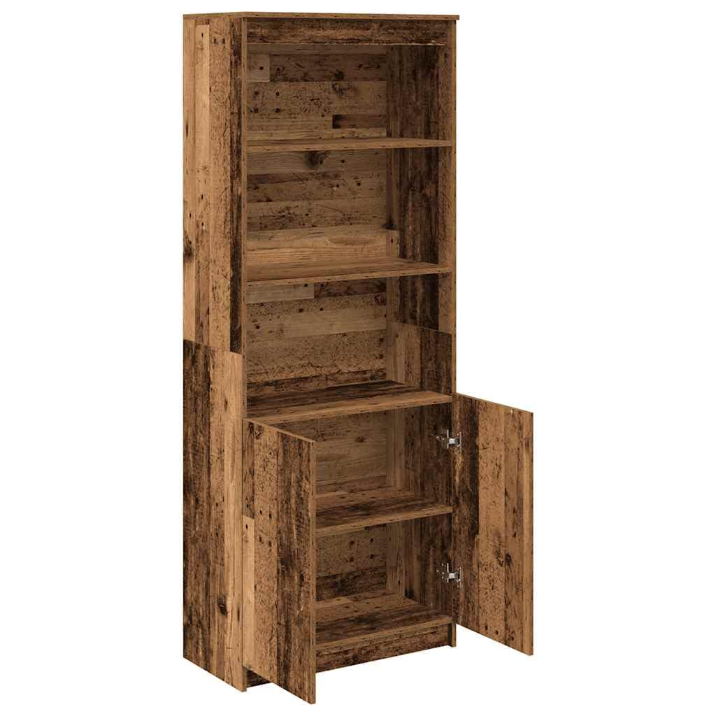 Aparador con aspecto de madera envejecida, 70 x 35 x 180 cm, material de madera, para salón, pasillo, cocina