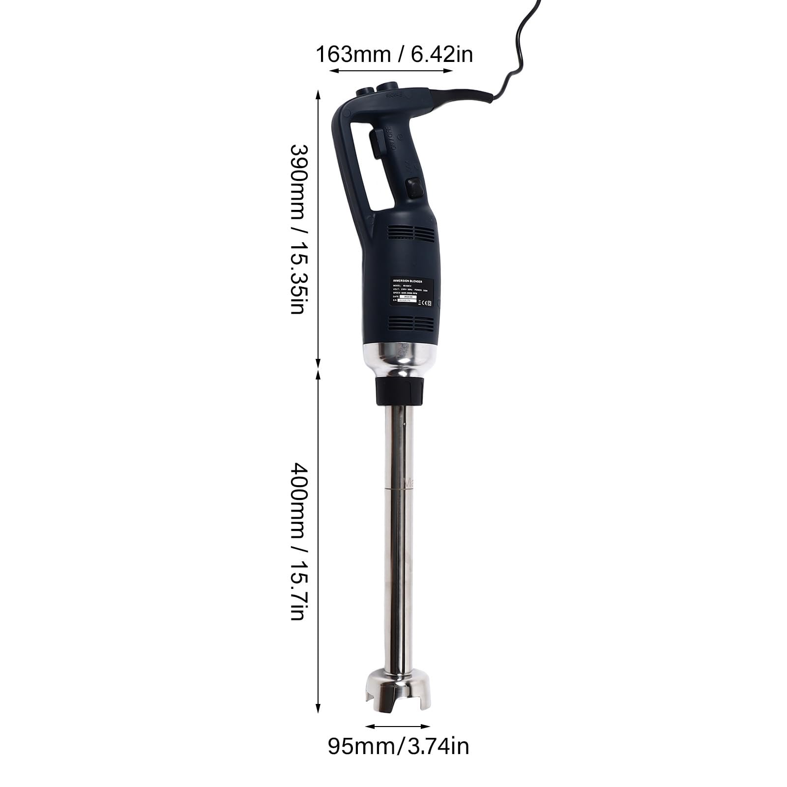 Fdit Komercyjny Blender Ręczny 350W 4000-16000 Obr./min 30L 304 Stal Nierdzewna z blokadą Bezpieczeństwa i Zabezpieczeniem Przed Zachlapaniem, do Mieszania Koktajli Mlecznych i Zup