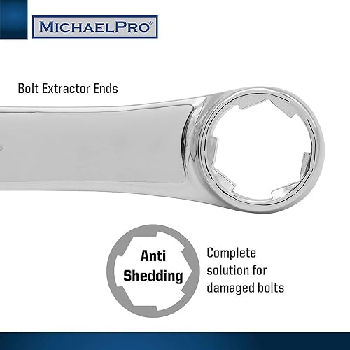 Miniatura 3 de MichaelPro MP001213 - Juego de llaves extractoras de pernos extra largas (métricas)  Extractor de tuercas y pernos de caja redondeada de 6 puntos