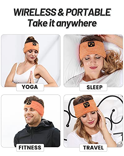 Image of Sleep Headphones Bluetooth Headband, Upgrage Soft Sleeping Wireless Music Sport Headbands, Long Time Play Sleeping Headsets with Built in Speakers Perfect for Workout, Running, Yoga