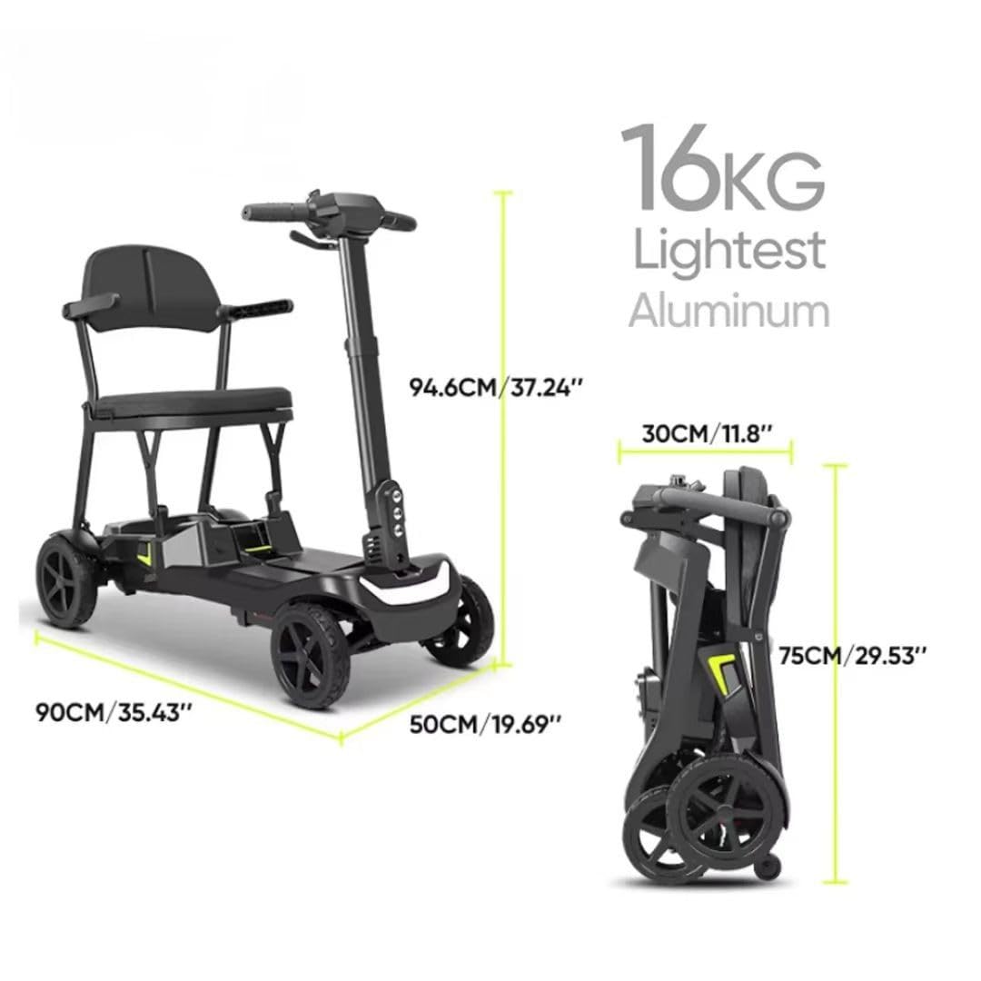 Scooter Per Disabili Per Adulti,Scooter Per Disabili A 4 Ruote Leggeri Per Adulti, Scooter Motorizzato Leggero, Portatile E Compatto Per Tutti I Terreni