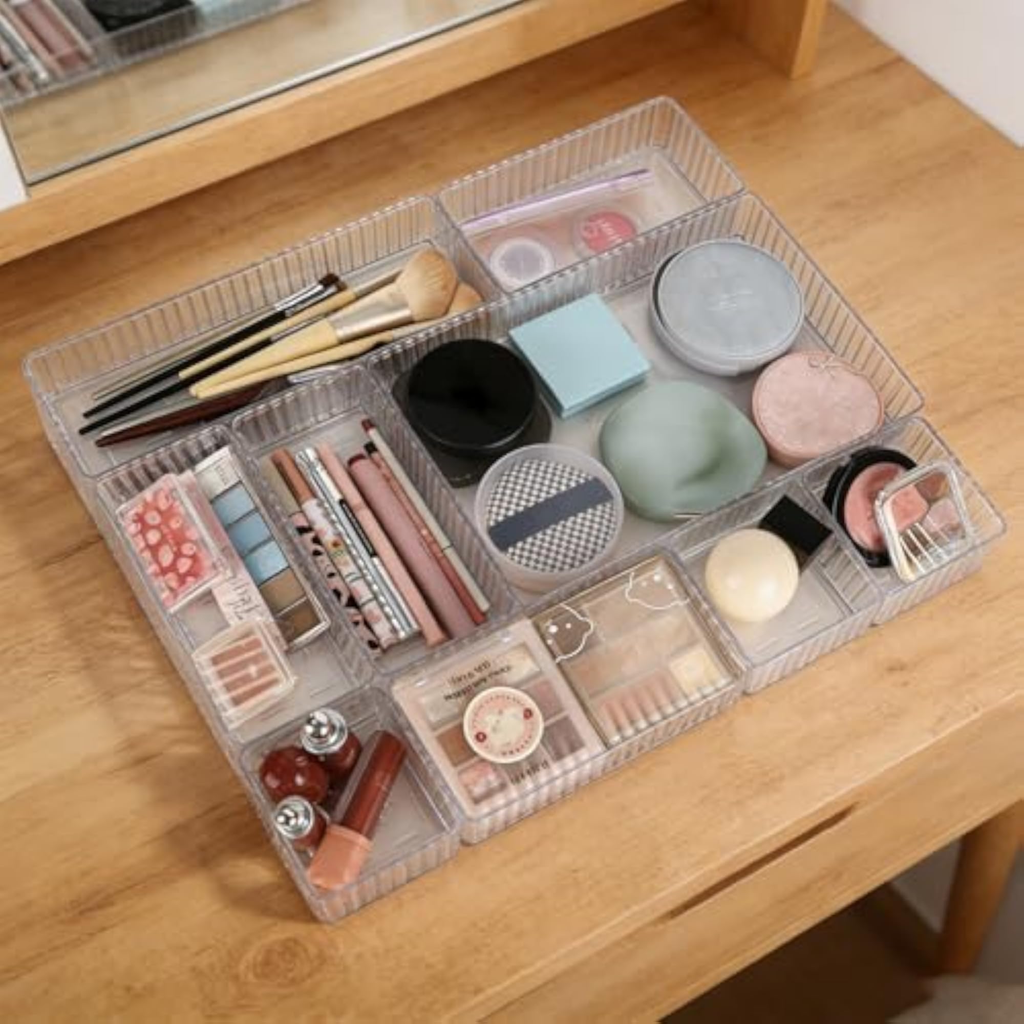 10 PCS Acrylic Clear Makeup Storage Drawer Organiser