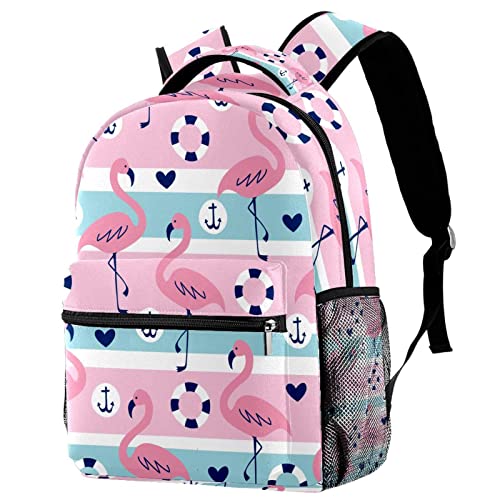 Sac à dos flamant rose en toile résistante style urbain et voyage