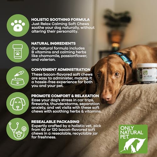 Only Natural Pet Just Relax Herbal Calming Chews for Dogs, 60 Soft Chews - Image 3