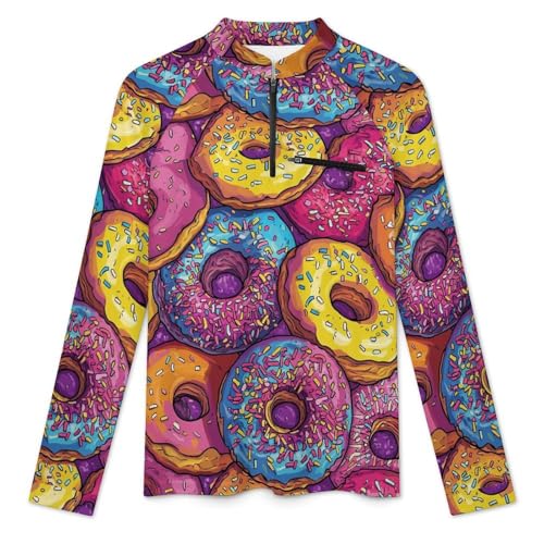 Olorful Sweet Donuts Men's Sun Protection Shirts UV SPF UPF 50+ Long Sleeve Rash Guard Lightweight3