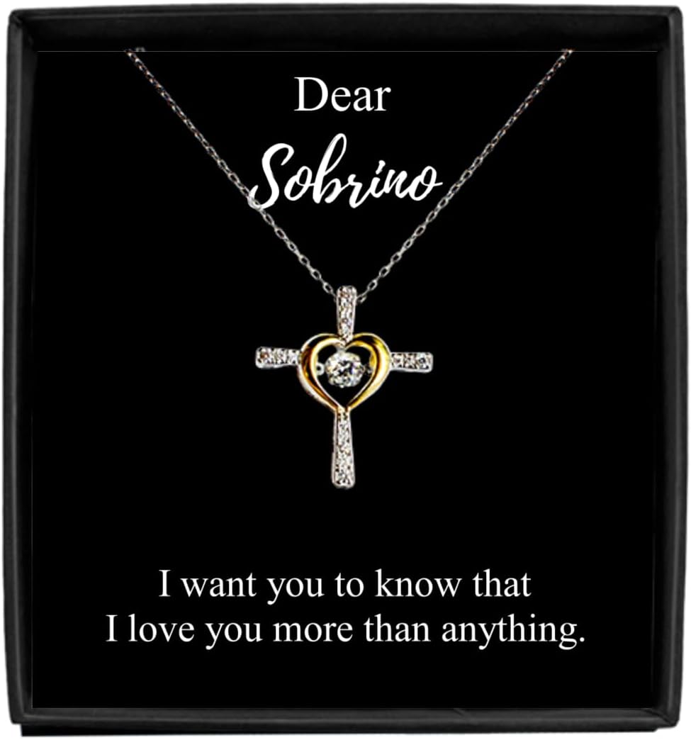 Dear Sobrino Necklace Love Gift Appreciation Present I Love You More Than Anything Quote Pendant Jewelry Chain Sterling Silver With Box