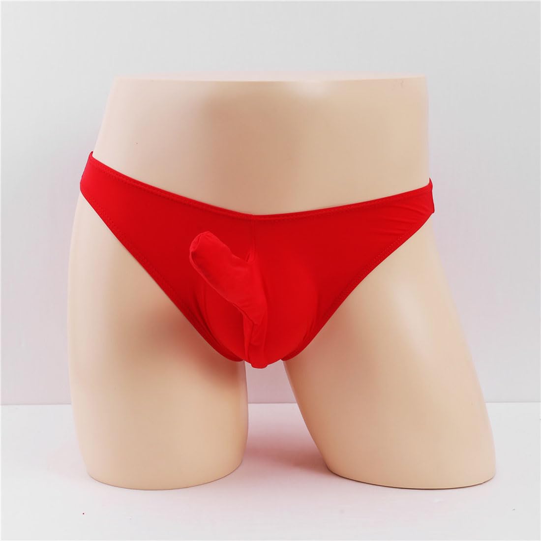Perizoma da Uomo Sexy Slip in Filato Divertente Bikini Biancheria Intima con Naso Elefante Vita Bassa Mankini Stile Animale Lingerie Masculina 1 Pack Rosso, 1 Confezione B