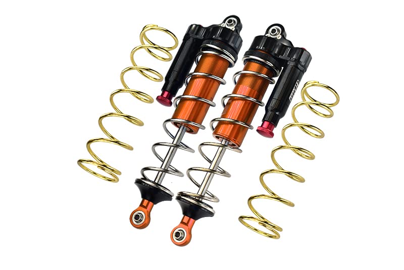 GPM Upgrades Aluminum 6061-T6 Front L-Shape Piggy Back (Built-in Piston Spring) Adjustable Spring Dampers 177Mm for 1/5 Kraton 8S ARA110002T1/ARA110002T2 Rc Cars (Orange)