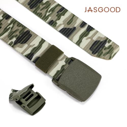 Image of JASGOOD Nylon Canvas Breathable Military Tactical Men Waist Belt With Plastic Buckle