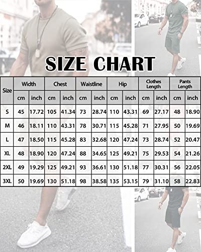 Mens 2 Piece Outfits Short Sets Fashion Summer Tracksuits Athletic Suit Casual Sportswear Black L #TOP5