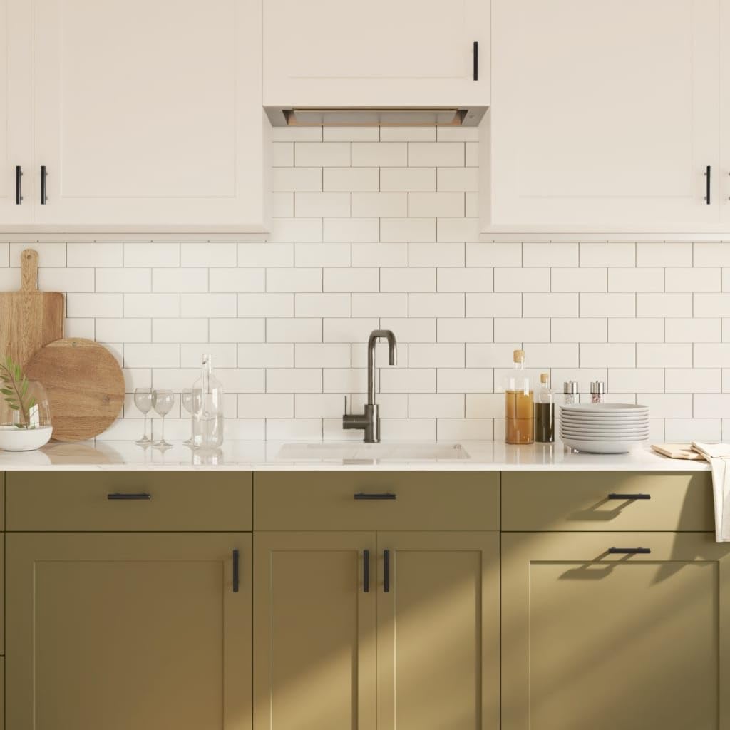 20 maniglie per mobili, colore nero, distanza tra i fori 64 mm, moderne maniglie per armadi, in acciaio inox verniciato a polvere, maniglie a T per mobili da cucina, cassetti e cassettiere