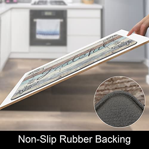 Hebe KITCHEN RUGS Anti Fatigue Kitchen Mat Set Of 2 Non Slip Cushioned Kitchen Mats For Floor Waterproof Farmhouse Kitchen Rugs And Mats Set Comfort Standing Desk Mat Carpet thumb #5