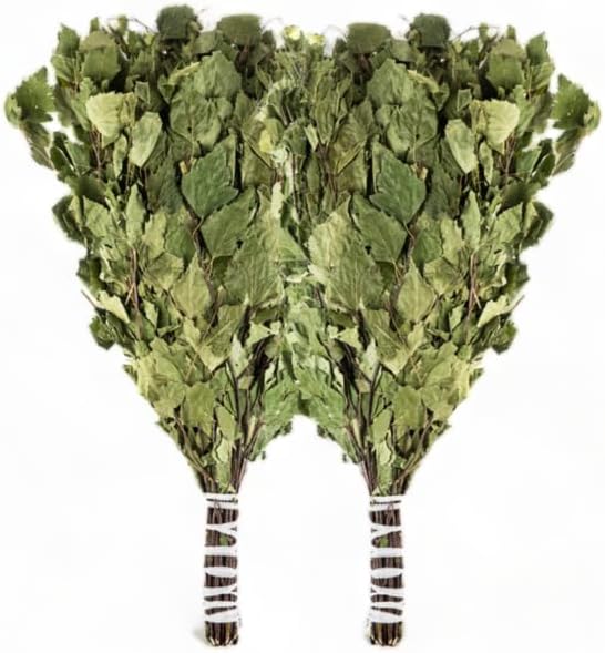 Batidor de sauna de abedul (Banya Venik para masaje) Juego de 2