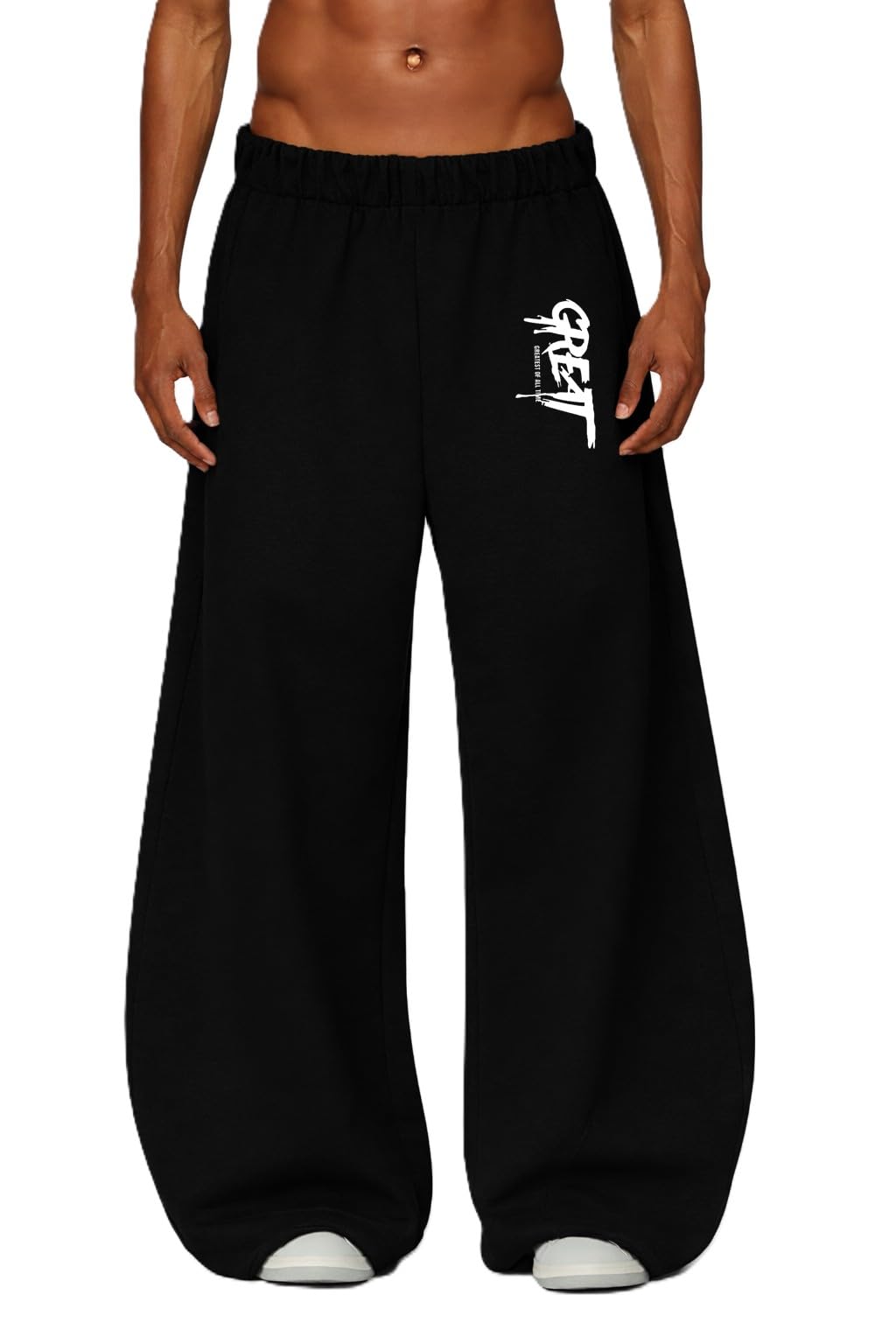 JUGULAR Men's Baggy Barrel Wide Leg Track Pants, Cotton, Elastic Waistband, Casual Streetwear, Marco-picture-17