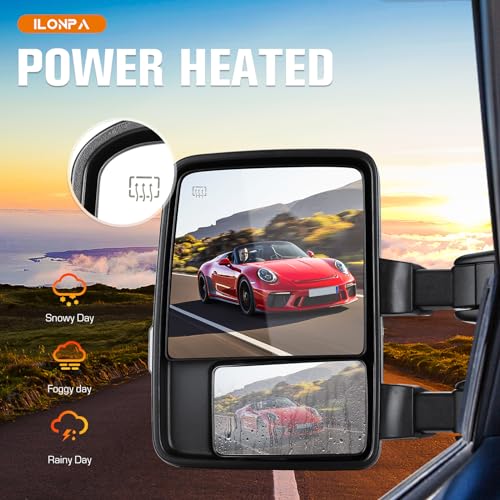 Pair Towing Mirrors Rear View Mirrors fit for 2004 2005 2006 2007 2008 2009 2010 2011 2012 2013 2014 Ford F-150 F150 Power Control Heated Side Mirror with Signal Light by ILONPA - Used condition - Image 5