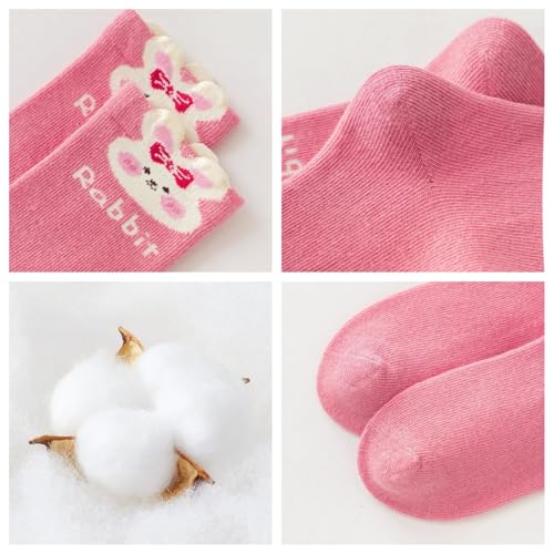 5 Pairs girls socks, socks for girls, kids socks, Cute Pink Rabbit Socks autumn3