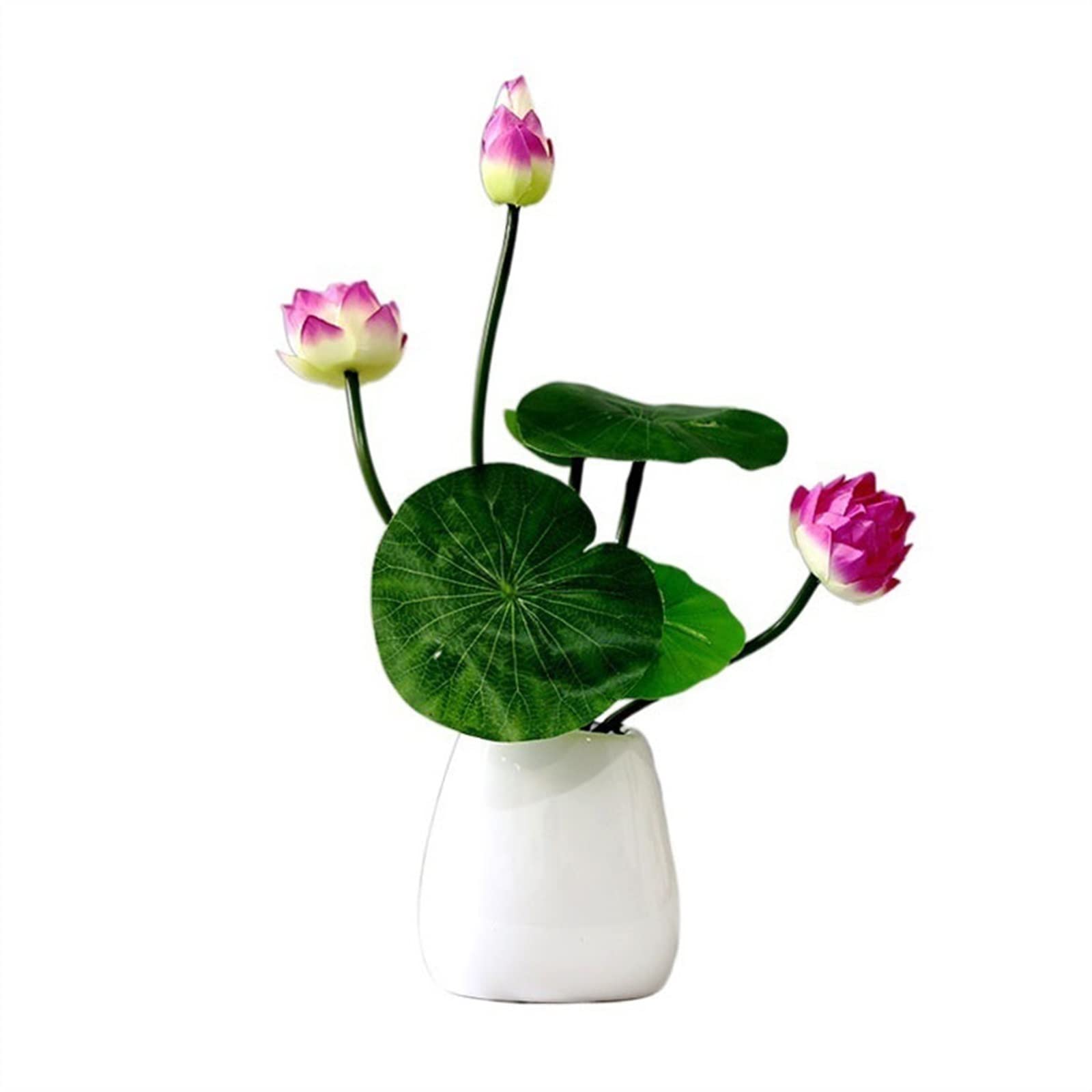 Flores artificiales zen y plantas falsas de loto decorativas