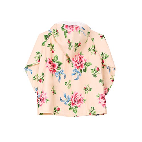 Kids Peony Print Hooded Waterproof Raincoat Rain Coats/Jacket For Girls For Boy #TOP4