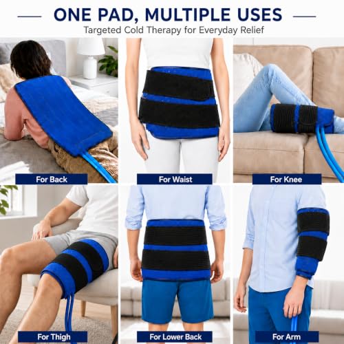 Image of Ice Therapy Machine with Universal Large Flat Pad, 16QT Quiet Cold Therapy System with Auto Timer & Adjustable Flow for Arm, Back, Waist, Knee, Hip & Leg