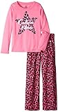 Calvin Klein Girls' Long Sleeve 2 Piece Crew Neck Pajama Set