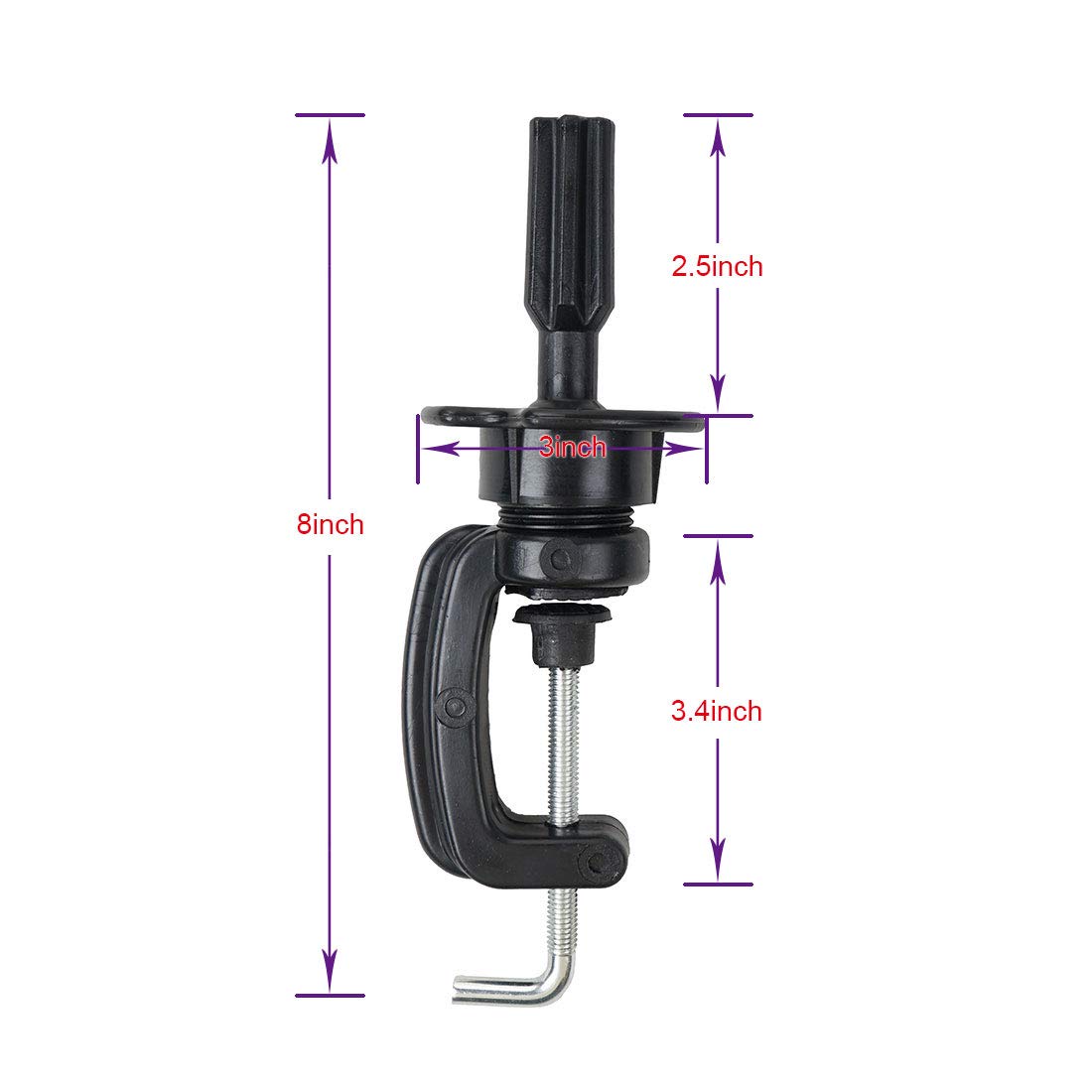 Wig Mannequin Head Stand,Training Head Stand Holder Clamp Black