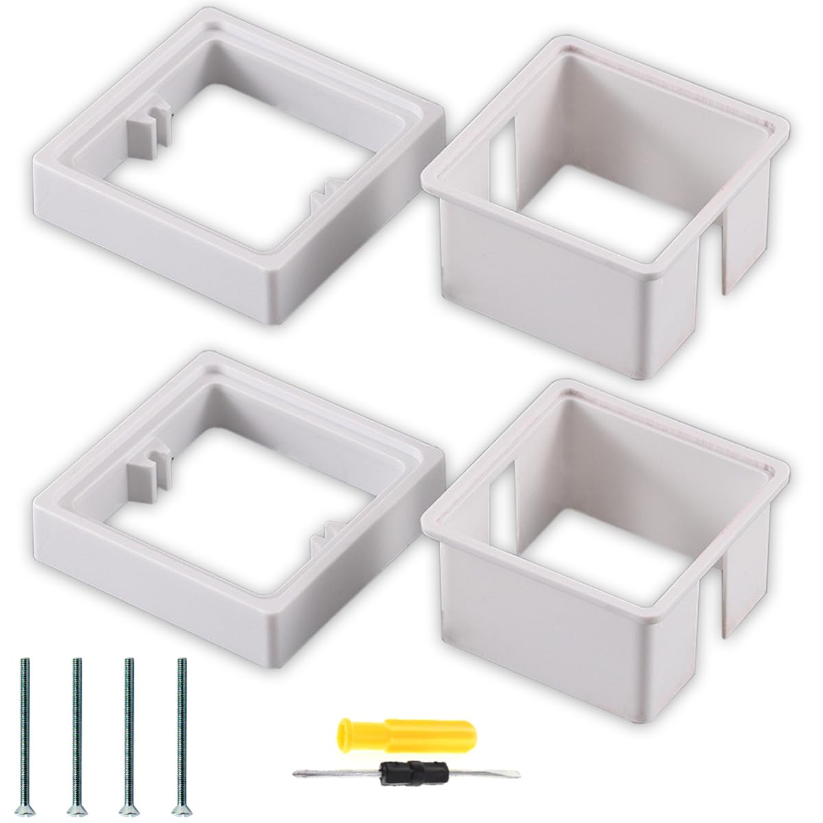 Acmerota 0.78IN/20MM Single Socket With Installing Position Fixture Surface Box Square Spacer Plate Single Socket Light Switch Surround