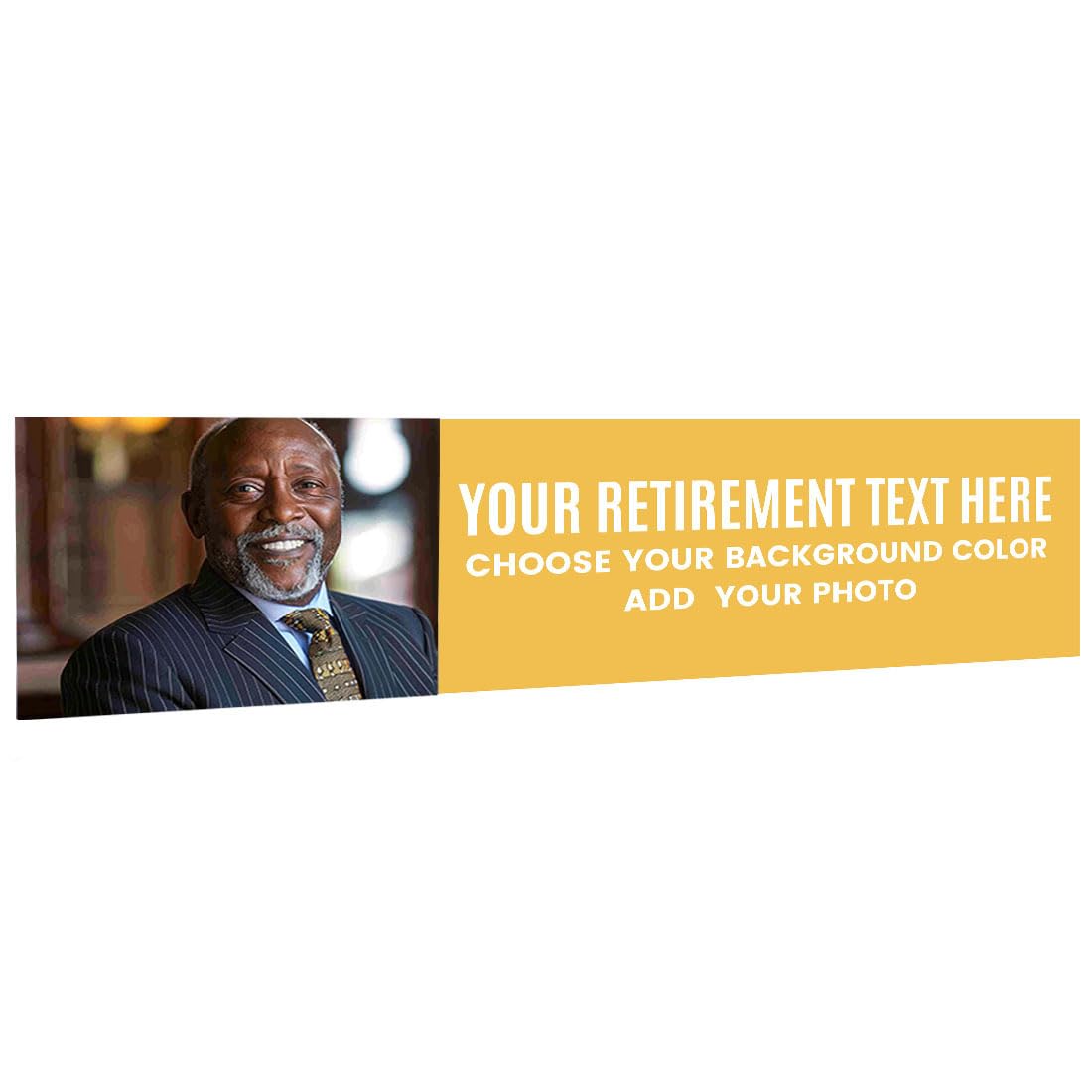 Andaz Press Personalized Happy Retirement Banner Sign with Photo, Custom Funny Retirement Party Decorations, Classy Congratulations Banner for Men,