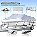 iCOVER Trailerable Boat Cover- 16'-18.5' Heavy Duty Waterproof Tarp Covers with Storage Bag, Fits V-Hull, Fish&Ski, Pro-Style, Fishing, Runabout, Bass Boats, up to 16ft-18.5ft Long X 94