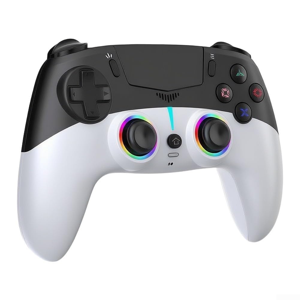 Manette sans fil pour PS5 avec RVB pour éclairage et micro sans fil (rouge)