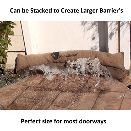 HydraSorber - Sandless Sandbags - Water Absorbent Flood Barrier - 4ft Long X 8in Wide - Three Pack