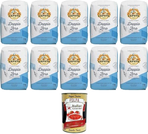Molino Caputo Trigo Blando (triticum aestivum) Tipo 00 Harina Azul Caputo 1 Kg - Caja de 10 Piezas+ Italian Gourmet polpa 400g