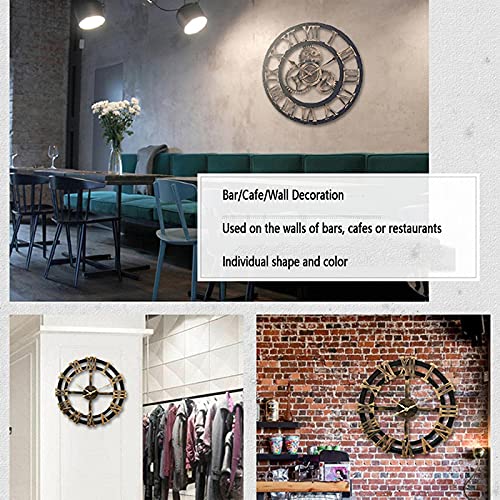 Horloge murale vintage 3D grand format chiffres romains