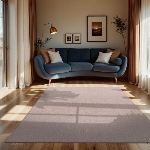 Paco Home Tappeto Per Esterno Balcone Terrazza Tappeto Cucina Monocolore Mélange, Dimensione:200 cm quadrato, Colore:Pink