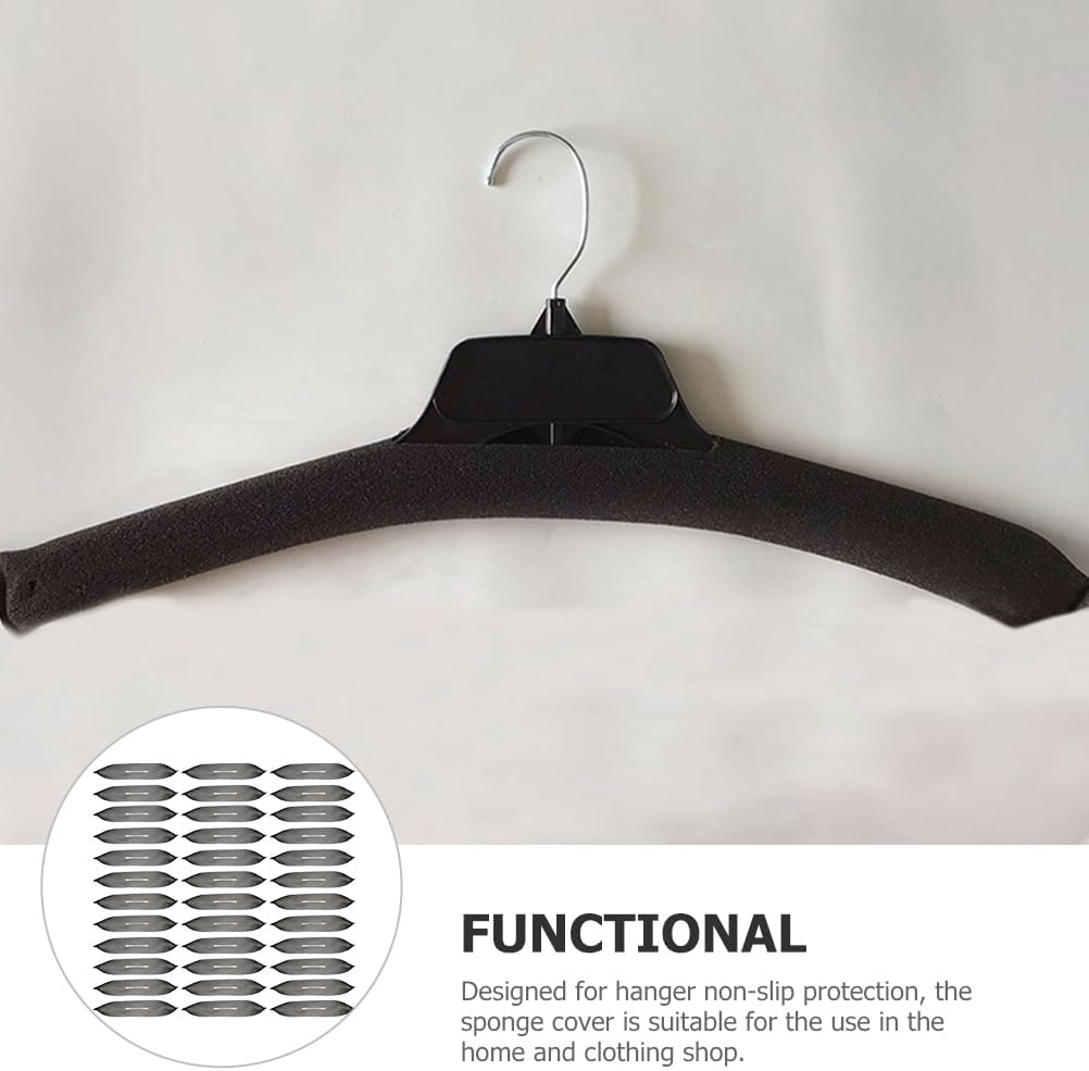Luxshiny Sponge Hanger Covers 50-Pack Anti-Skid Foam Shoulder Protectors for Clothing Hangers Soft Non-Slip Clothes Hanger Covers for Home Closet Organization 14.96X2.75X0.15In