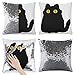 1 Pieza de Fundas de cojín Gato Negro Reversible Lentejuelas Brillantes Colores Dobles Funda de Almohada Decorativa Interesante 40x40cm Cuadrado (Plata)