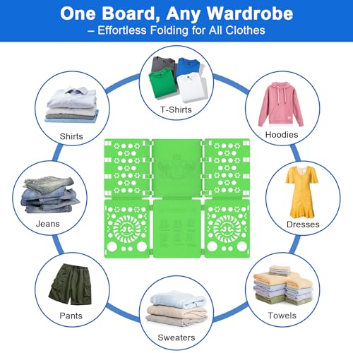 Image of BoxLegend Shirt Folder Board Tshirt Clothes Folder Folding Board Durable Laundry Helper Liner Sorter, Green