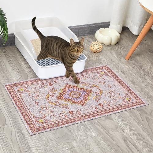 Tapis de litière pour chat et de nourriture imperméable Glittme pour studio