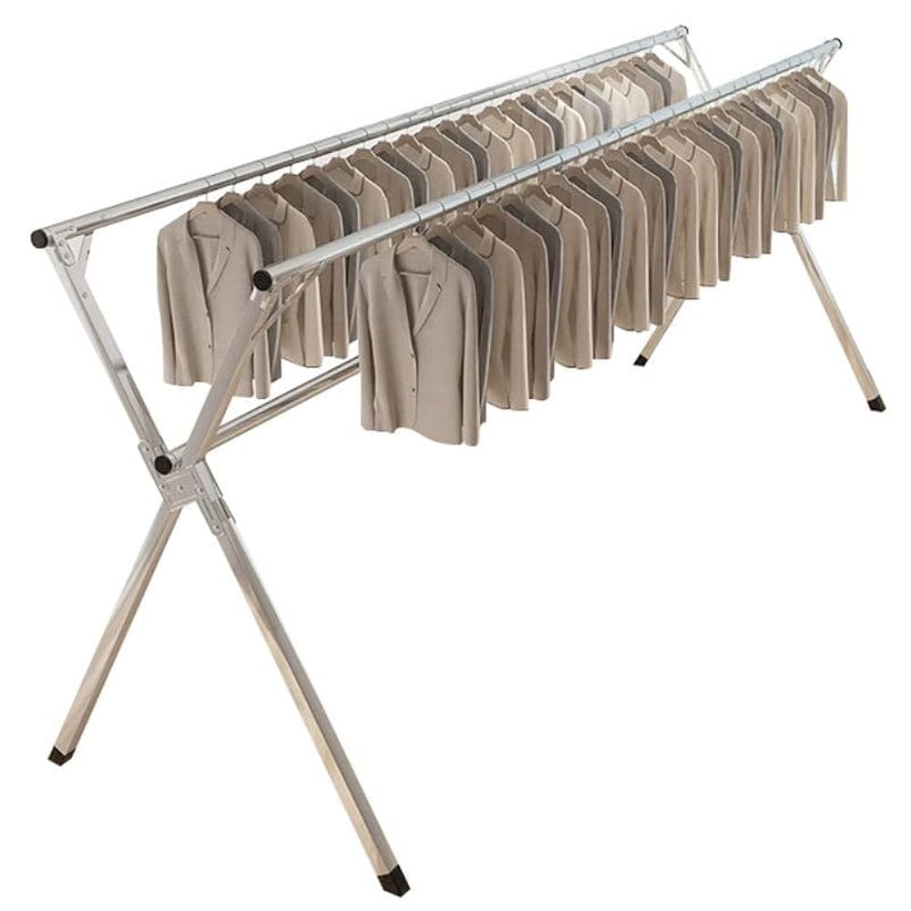 耐荷重60KGのステンレス製洗濯物干しスタンド、防錆仕様でコンパクトなサイズ 耐荷重60KGのステンレス製洗濯物干しスタンド、防錆仕様で