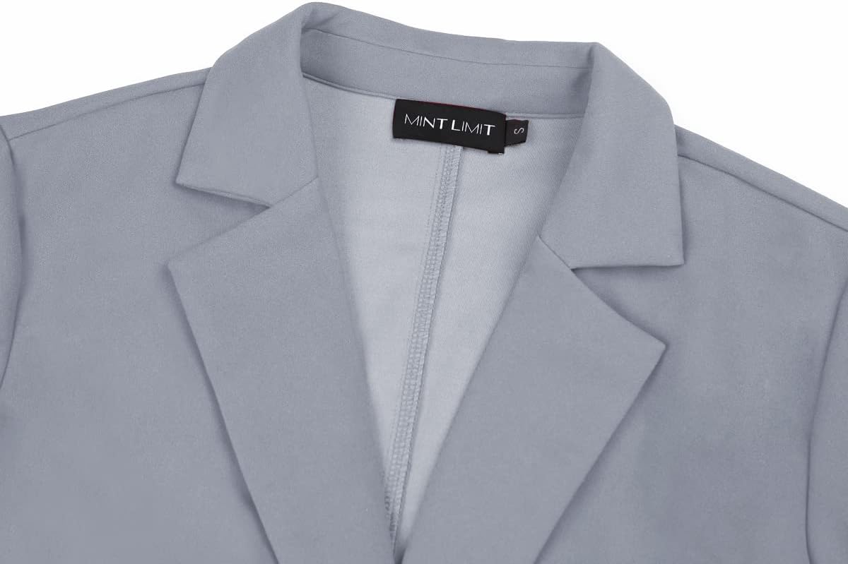 MINTLIMIT Women's 3/4 Sleeve Blazers One Button Work Office Blazer with Pockets - Image 4