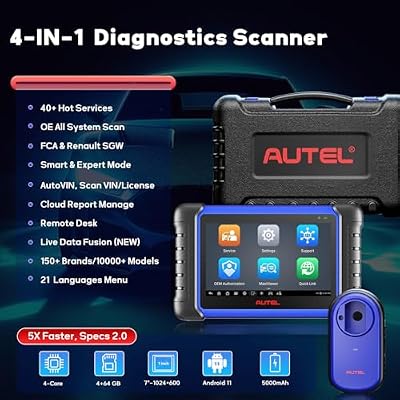 Autel IM508S Scanner Programmer Tool Full OBDII Diagnostics Code Readers Diagnostics Scan Tool Programming 3000+ Bidirectional Tests 40+ Resets Android 11 FCA AutoAuth 4/64G