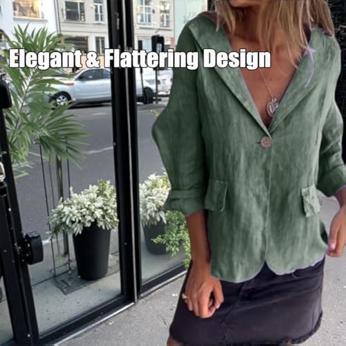 Southwestm Cotton and Linen Casual Lapel Single-Button Thin Coat, Summer Lapel Blazer Women Jacket Lightweight4