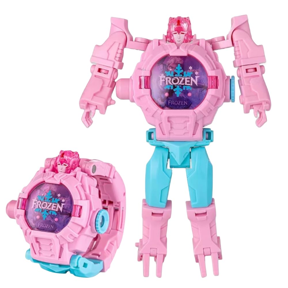 ISABELLA MOON Superhero Robert Watch with 24 Super Projection Cartoon Hero Figurines Princess, Electronic Watch for Boys Girls Projector 3D (Frozen)