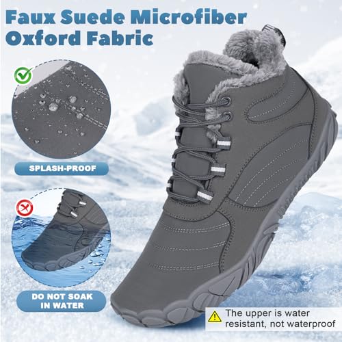 Image of Winter Hike Barefoot Boots Women, Snow Boots for Women | Winter Hike Barefoot Boots Women, Wide Toe Waterproof Hiking Non-Slip Ankle Shoes